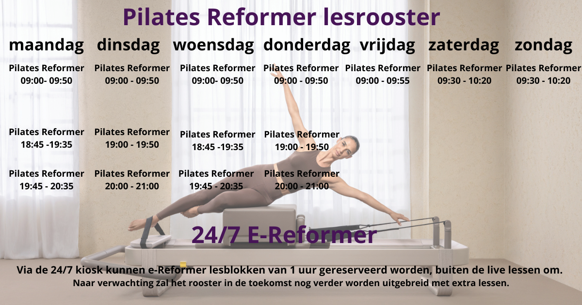 Maandag (1) pilates reformer lesrooster